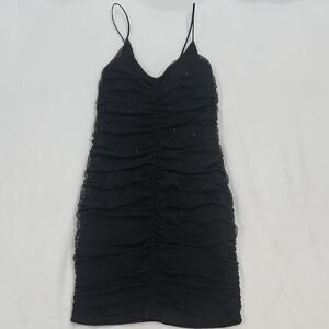 Charlotte Russe Black Ruched Mini Dress